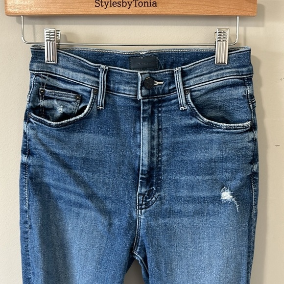 MOTHER The Swooner Ankle Fray Jean Weekend Warrior Mid Rise Stretch Sz 26 - Picture 4 of 16